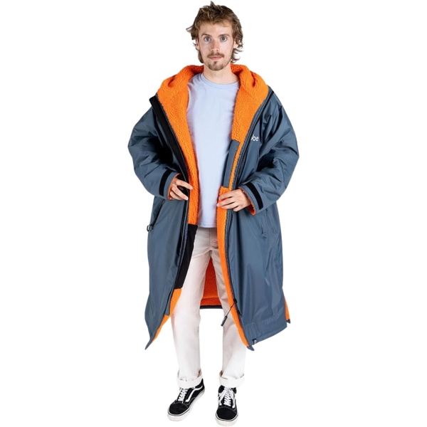 2026 Dryrobe Advance Roupão De Troca De Roupa De Manga Comprida DALSV3 - Cinza Escuro / Orange